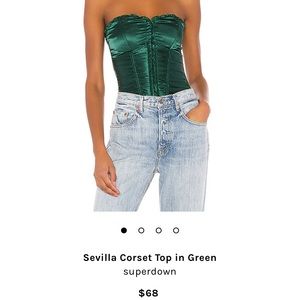 Corset top in green